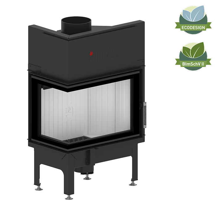 Zestaw kominek powietrzny stalowy KRATKI LUCY Prawy BLACK 14 kW Ø 200 z akcesoriami HITZE ALBERO AL9LH kominek fireplace DECOR 2 - Zestaw kominek powietrzny stalowy KRATKI LUCY Prawy BLACK 14 kW Ø 200 z akcesoriami